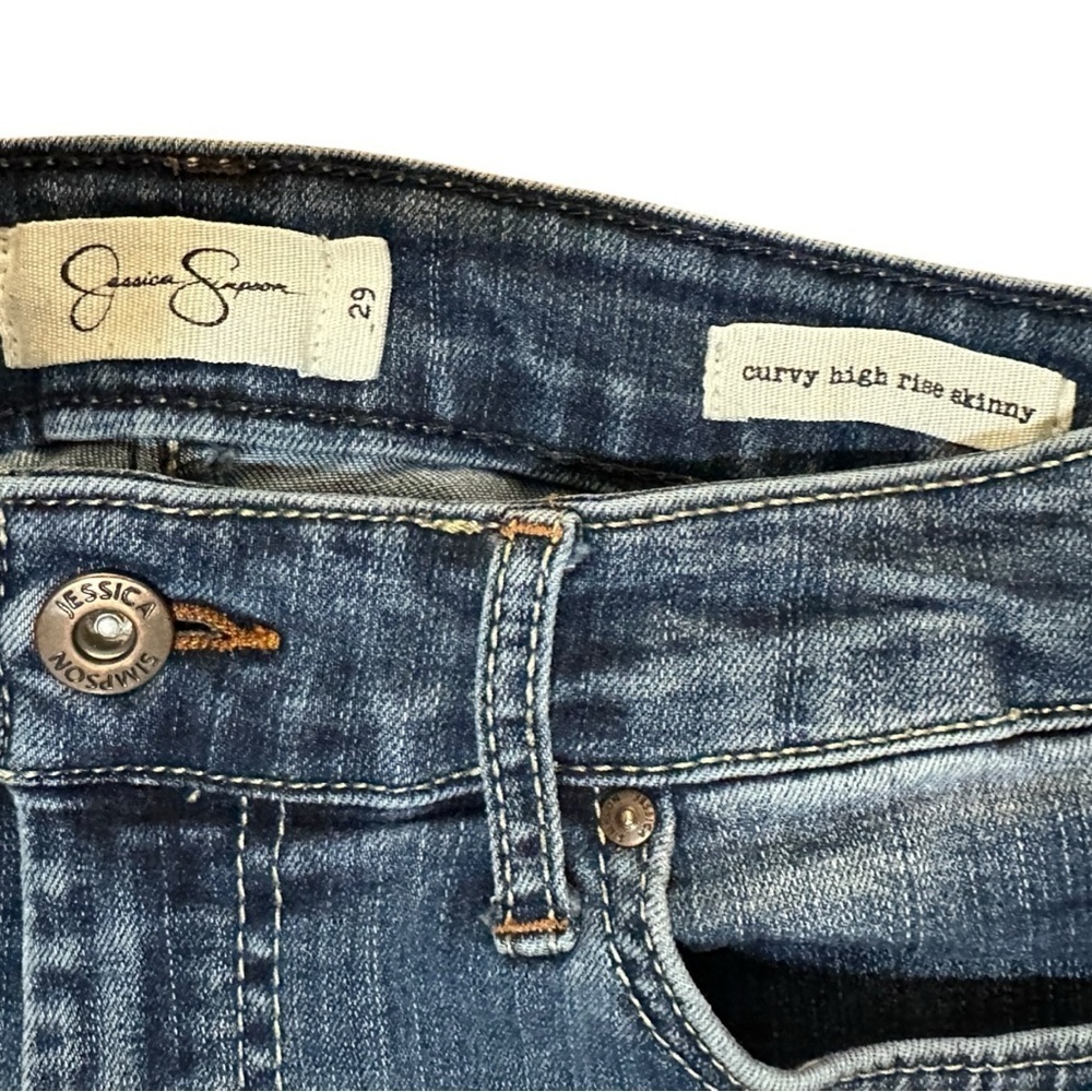 Jessica Simpson Curvey High Rise Skinny Dark Blue Jeans Size 29 - Picture 6 of 15